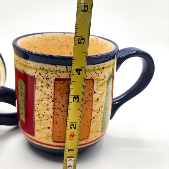 Pfaltzgraff SEDONA Hand Painted Stoneware 4 3/8"  Large 16 OZ Set of 2 Cups Mugs - Picture 8 of 8